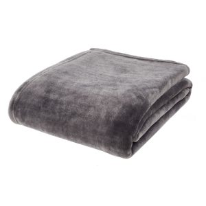 Raschel Velvet Manta Cinza Escuro Catherine Lansfield