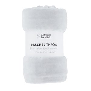 Raschel Velvet Manta Cinza Claro Catherine Lansfield